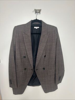 LOFT Plaid Double Breasted Boyfriend Jacket Blazer Brown 8 | LOFT Blazer Jacket